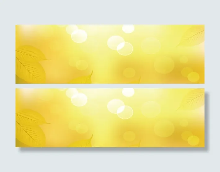 秋季金黄色树叶背景banner