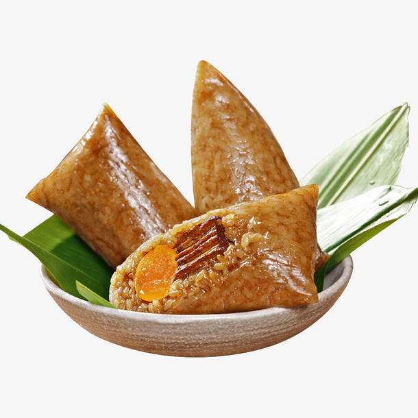 蛋黄鲜肉粽微距摄影免抠