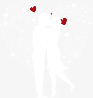 矢量亲吻人物爱心装饰图案免抠