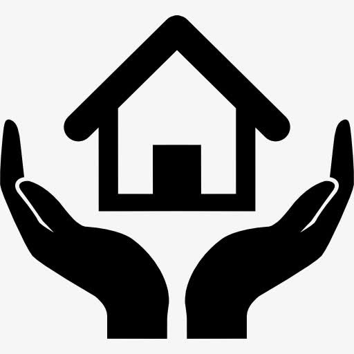 家庭保险的象征，房子在手图标免抠