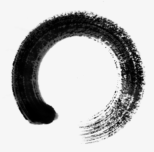 圆形水墨风格边框高清素材免抠手绘/卡通手绘元素