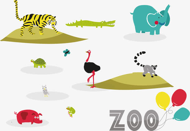 矢量图动物园动物免抠