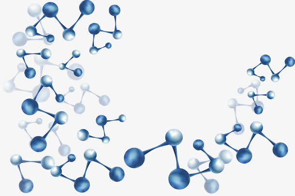 蓝色生物分子结构免抠