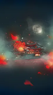 古风花朵云雾H5背景高清