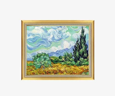 纯手绘风景美式油画免抠