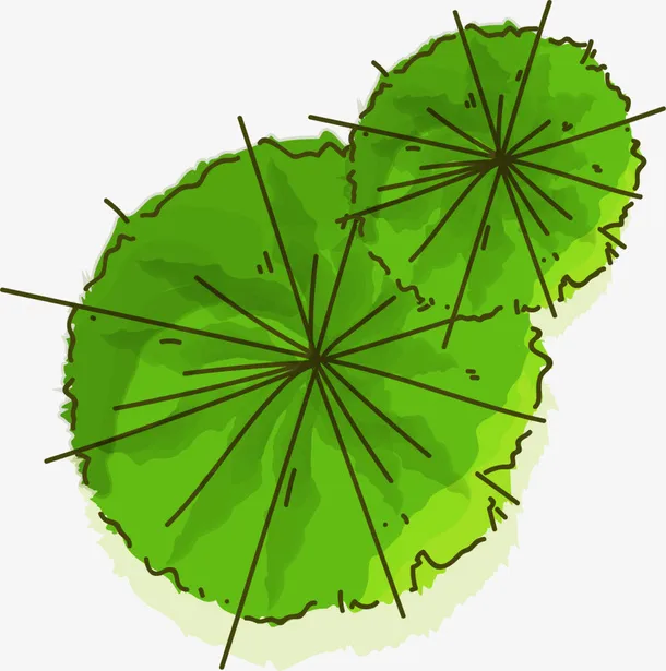 绿色水彩创意树顶免抠