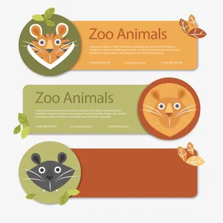 矢量动物便利贴免抠