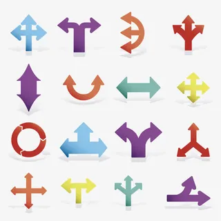 矢量箭头合集免抠标签元素