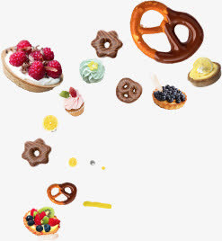 水果 小蛋糕漂浮png素材免抠