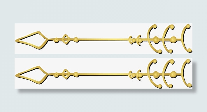 小清新金色箭头免抠