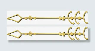 小清新金色箭头免抠