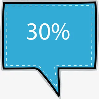 蓝色促销气泡免抠