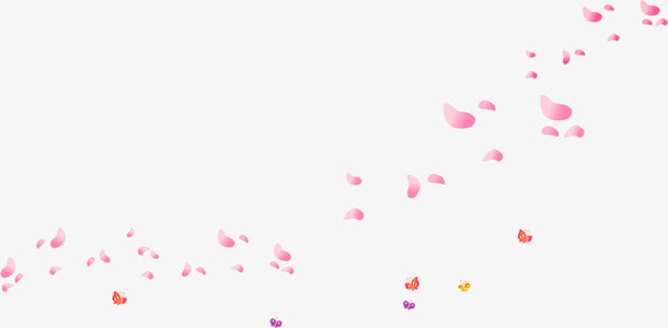 粉色梦幻漂浮设计花瓣免抠