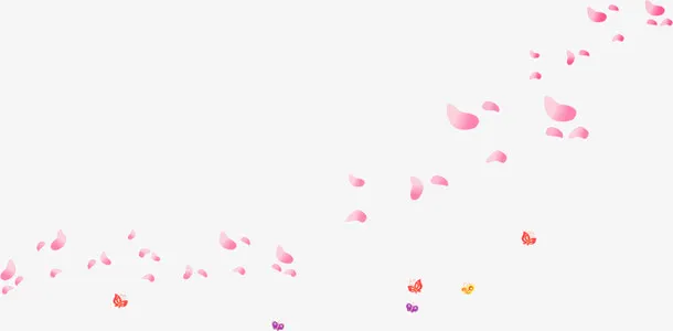 粉色梦幻漂浮设计花瓣免抠