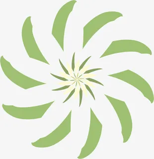 旋转花异型  绿色免抠