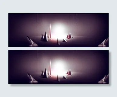 电商深色三角立体几何多边形背景banner