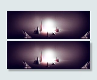 电商深色三角立体几何多边形背景banner