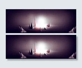 电商深色三角立体几何多边形背景banner