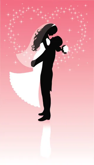 粉色背景结婚海报