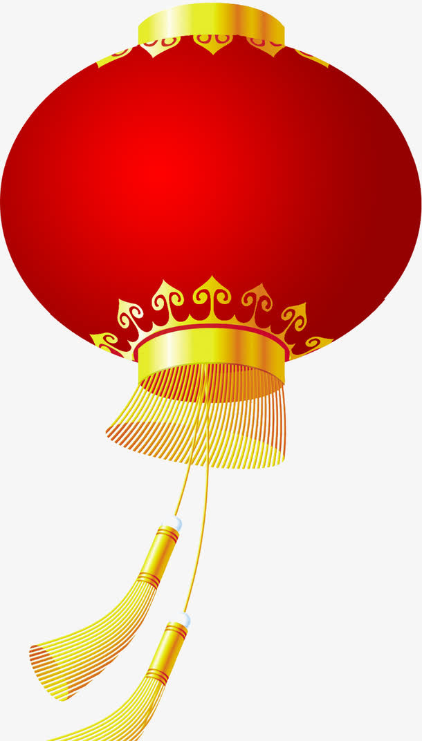 手绘红色渐变灯笼免抠