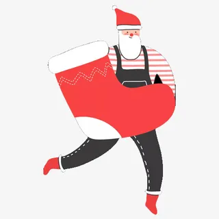 圣诞节老人 手绘免抠