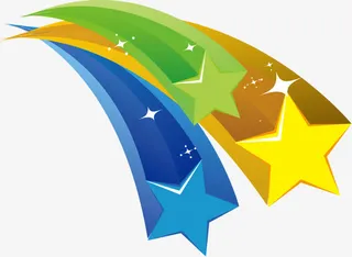 彩色星星年终促销免抠