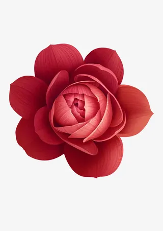 大红色的莲花免抠