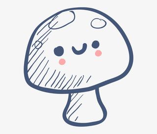 卡通蘑菇简笔画免抠