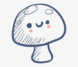 卡通蘑菇简笔画免抠