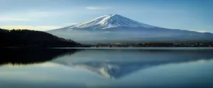 唯美梦幻日本富士山湖畔旅游海报背景图高清