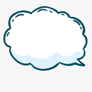 手绘卡通云朵气泡对话框免抠