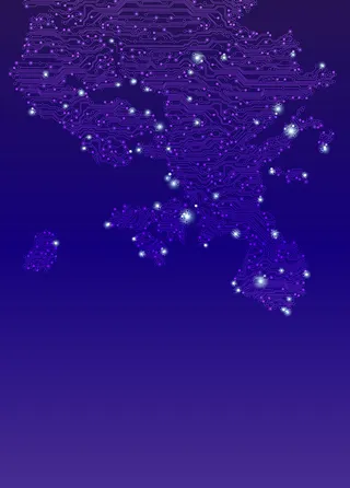 紫色光效中国地图电子线路板背景高清