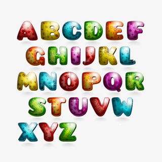 26个彩色卡通质感字母设计矢量图免抠