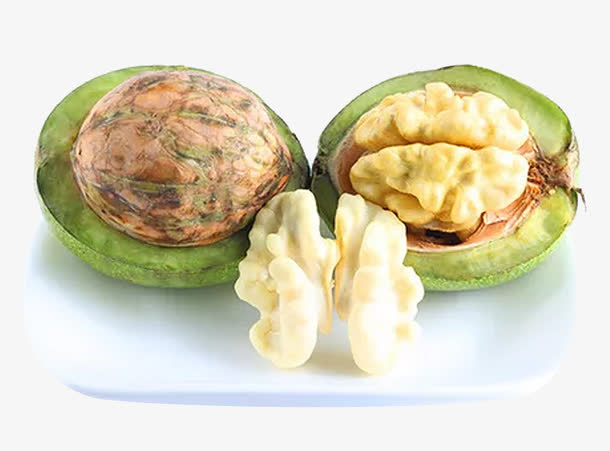 剥开的特色核桃免抠