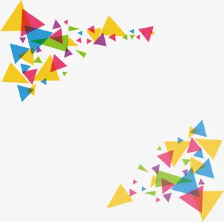 三角形彩色花纹免抠