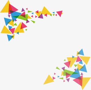 三角形彩色花纹免抠