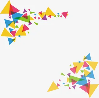 三角形彩色花纹免抠