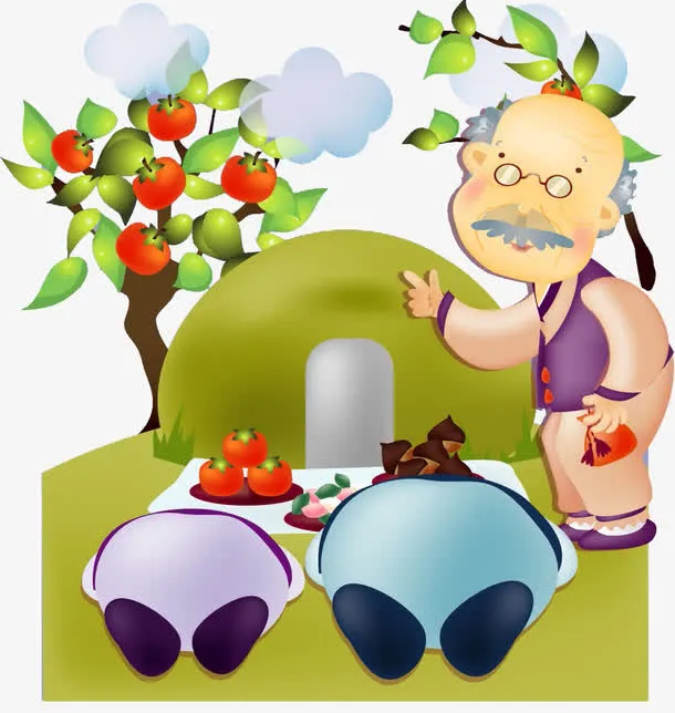 卡通祭拜人物免抠