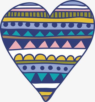 花纹爱心矢量图免抠