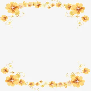 唯美金色花边免抠