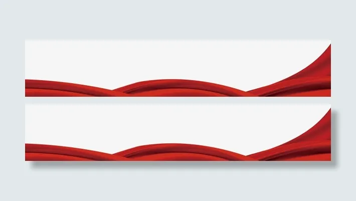 简约红色绸带免抠