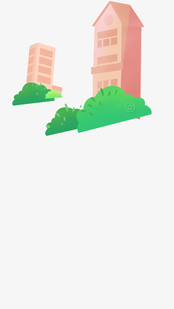 开学季 教学楼 手绘免抠