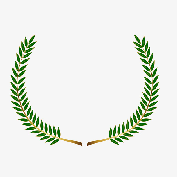 卡通绿色橄榄枝花环设计免抠免抠