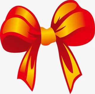 唯美黄色蝴蝶结免抠