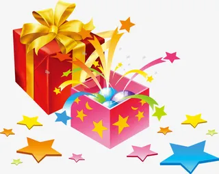 惊喜礼物盒礼盒免抠