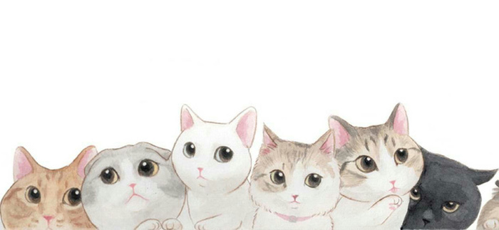 手绘猫咪背景高清