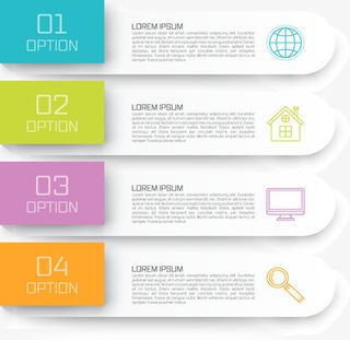 彩色数字横条信息图表PPT矢量免抠