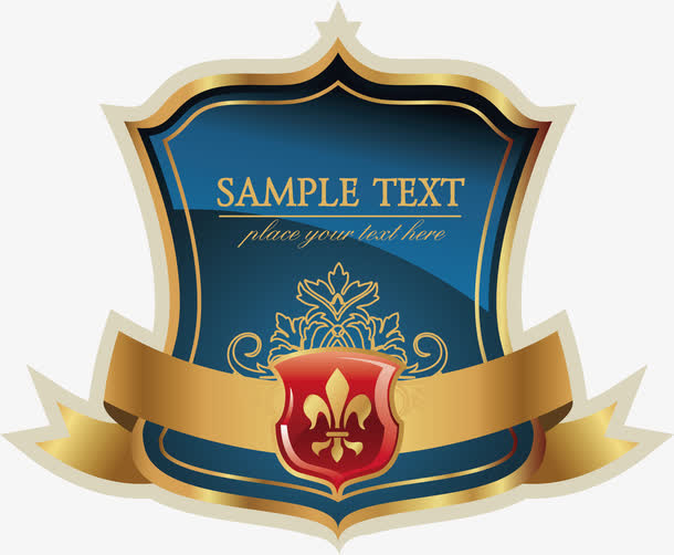 欧美盾牌装饰矢量设计免抠