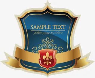 欧美盾牌装饰矢量设计免抠