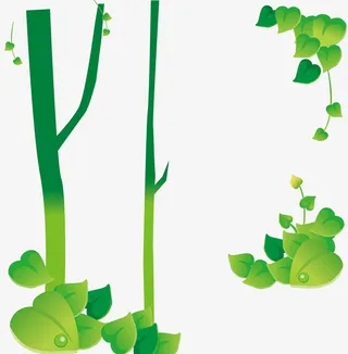 卡通屋前藤蔓矢量图免抠